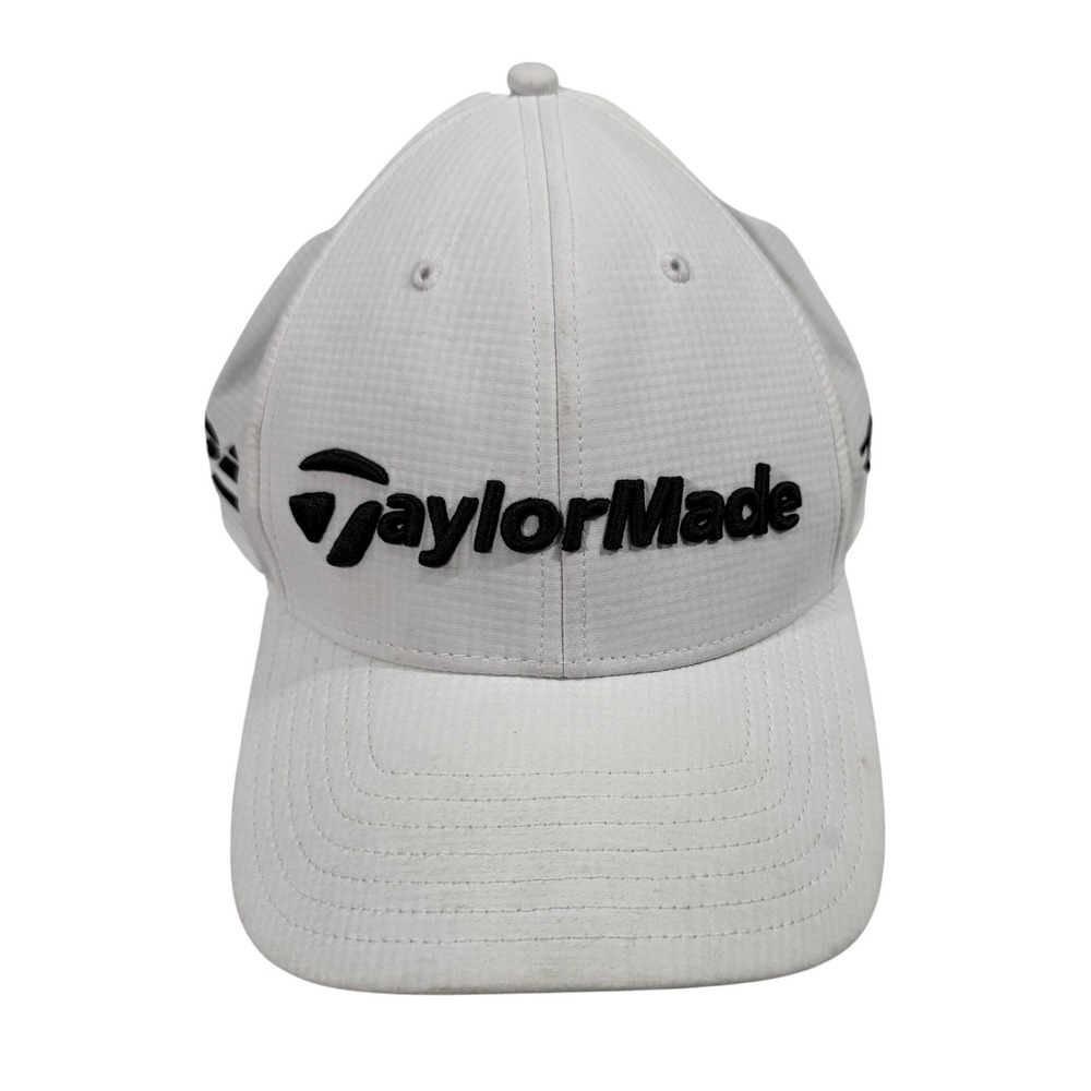 TaylorMade TP5 Qi10 Golf Hat White Black Adjustable 58cm Performance Cap